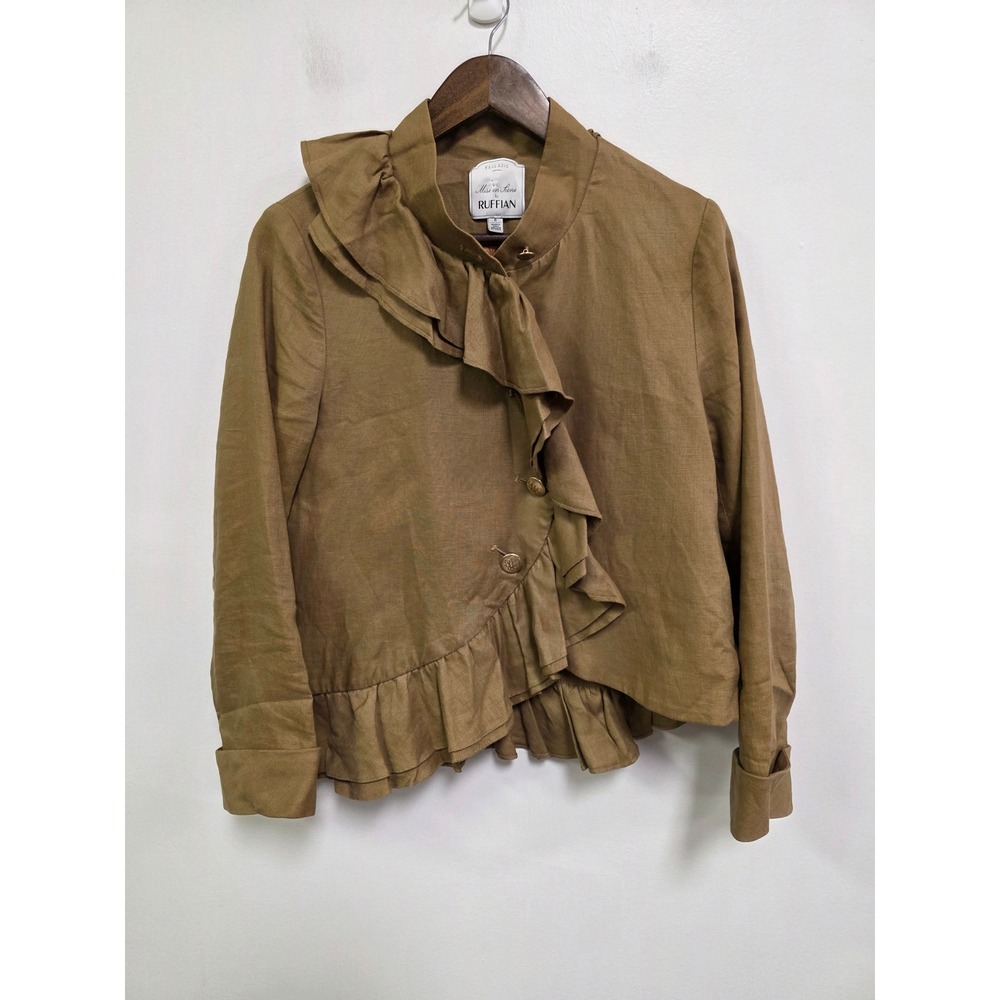 Mise en Scene Ruffian Anthropologie Steampunk Ruffle Jacket Size 6 Renaissance